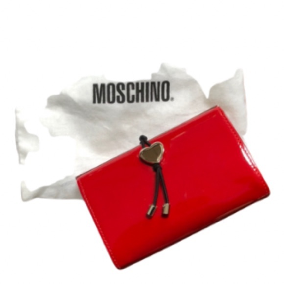 Moschino Handbags - ♥️ Red With heart Patent mini clutch ♥️